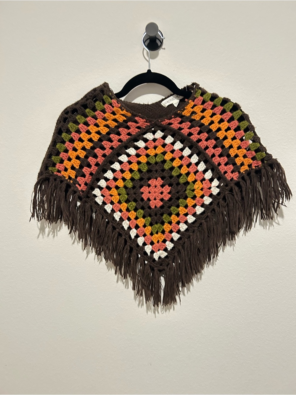 Kids Cactus + Pearl Brown Poncho